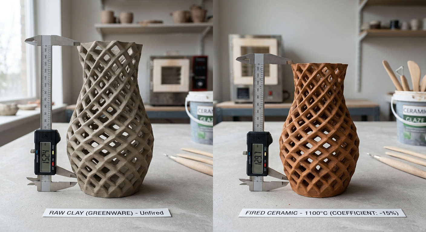 Ceramic before and after sintering